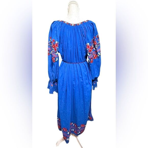 Ulla Johnson Filia Embroidered Blue Dress Size 2 READ - Picture 4 of 8